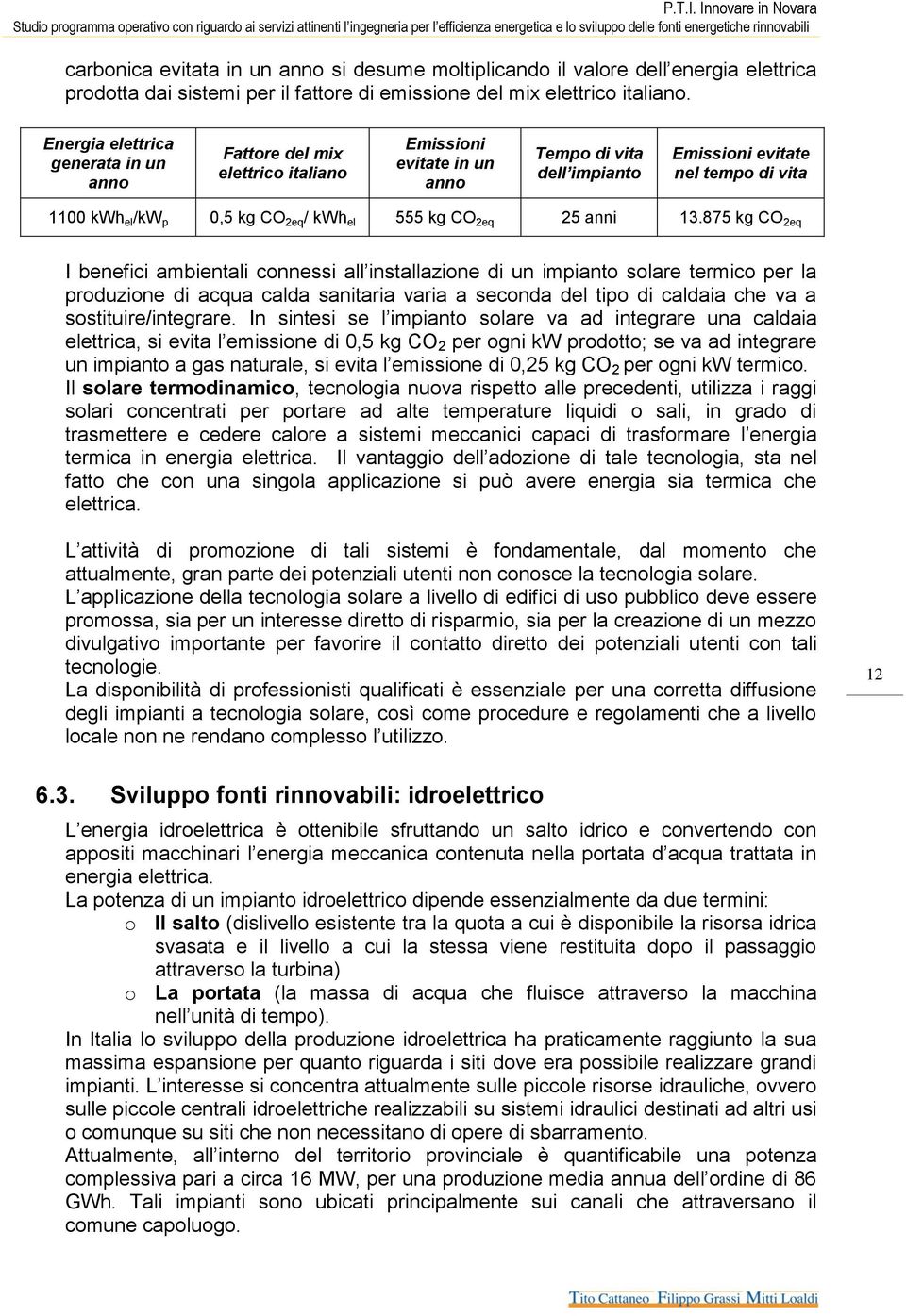 kwh el 555 kg CO 2eq 25 anni 13.