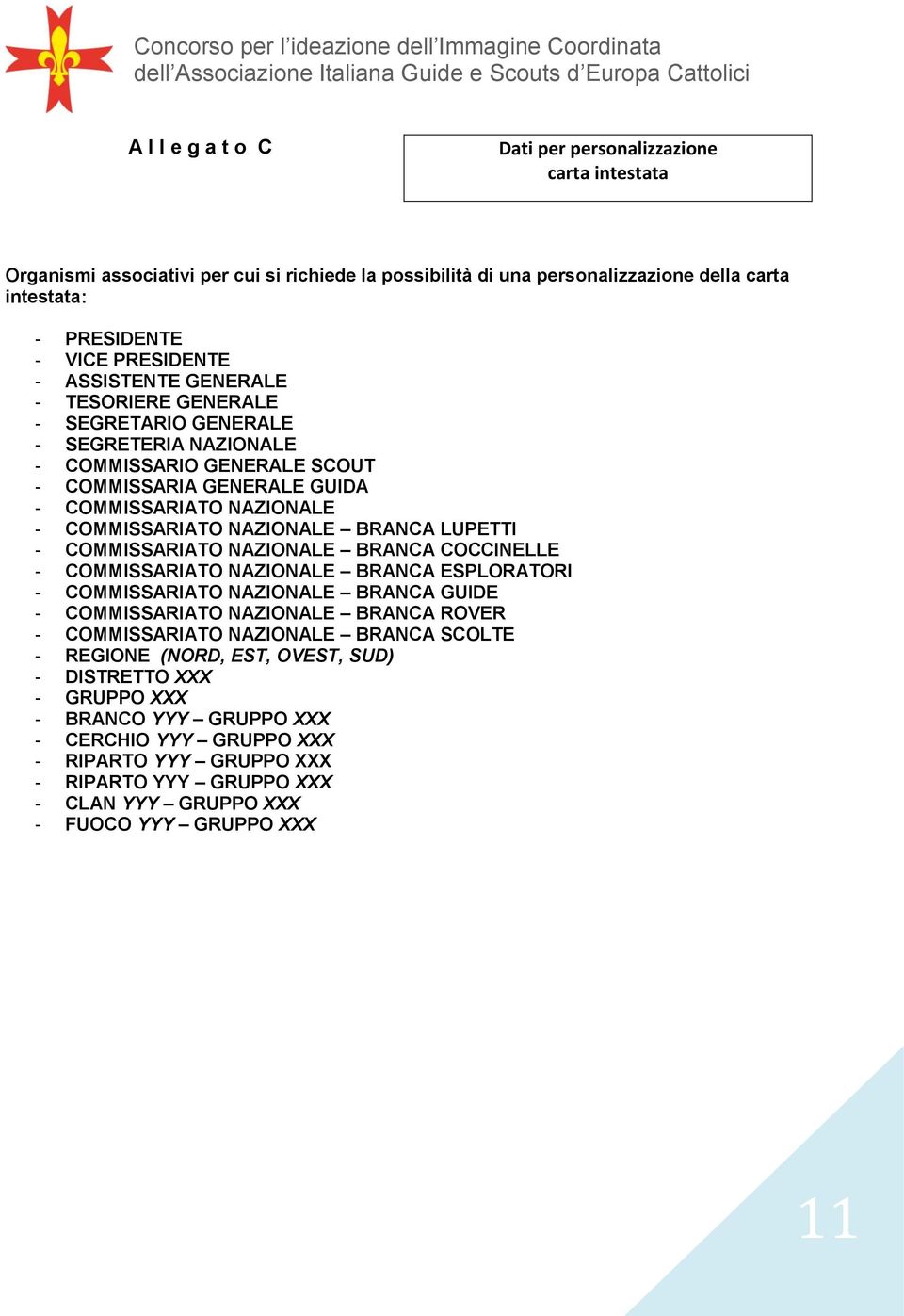 COMMISSARIO GENERALE SCOUT - COMMISSARIA GENERALE GUIDA - COMMISSARIATO NAZIONALE - COMMISSARIATO NAZIONALE BRANCA LUPETTI - COMMISSARIATO NAZIONALE BRANCA COCCINELLE - COMMISSARIATO NAZIONALE BRANCA