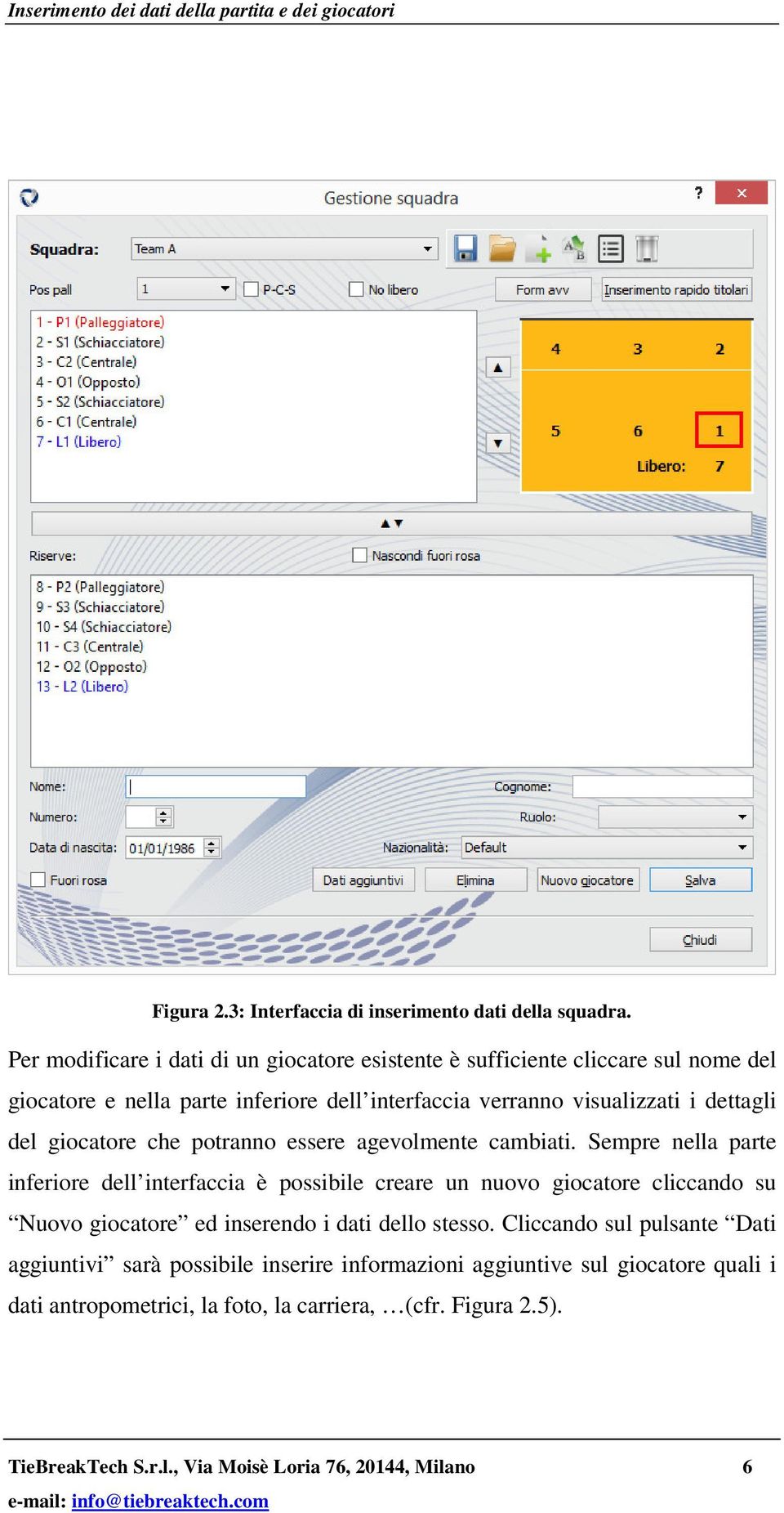 giocatore che potranno essere agevolmente cambiati.