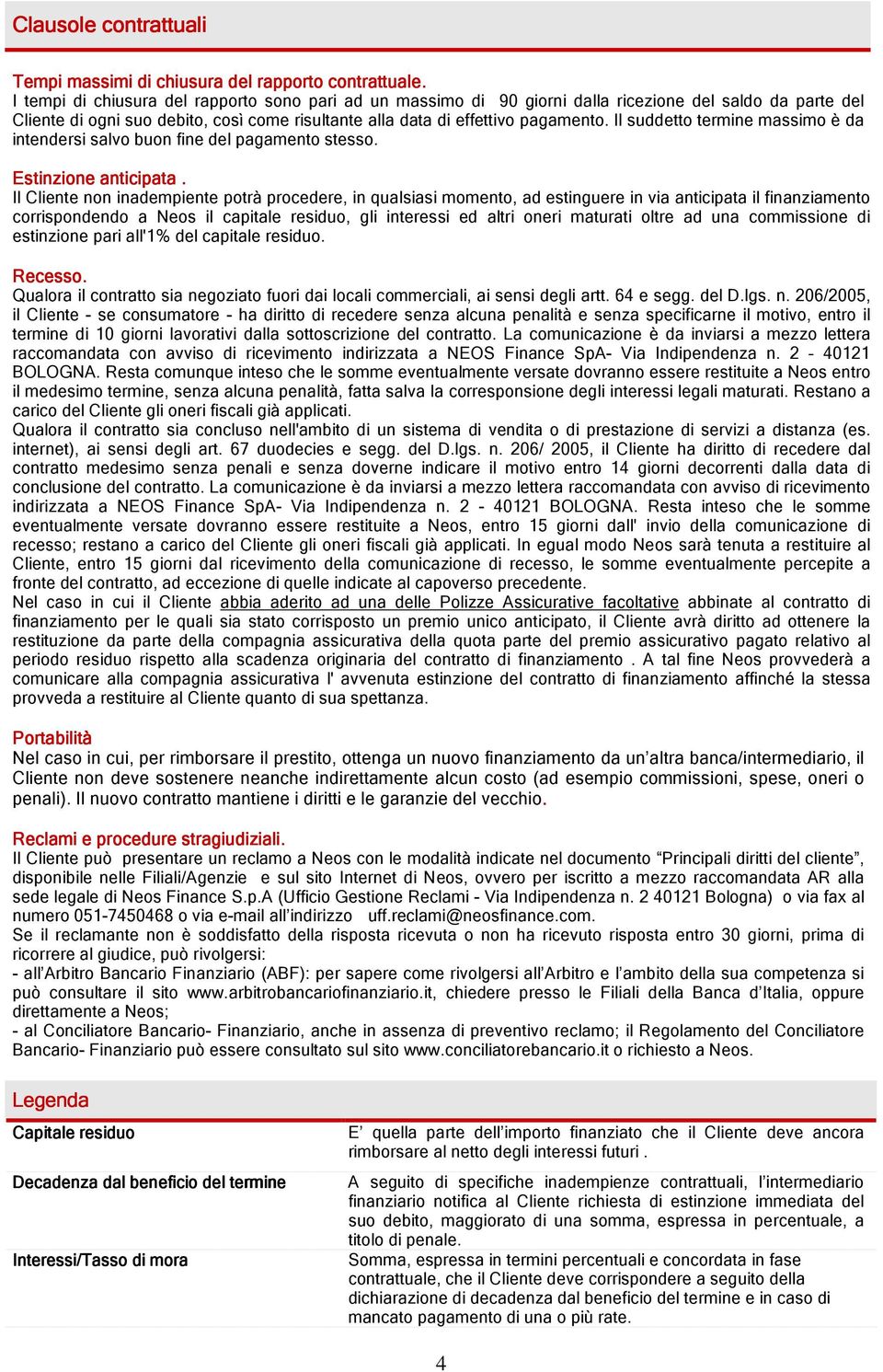 Il suddetto termine massimo è da intendersi salvo buon fine del pagamento stesso. Estinzione anticipata.