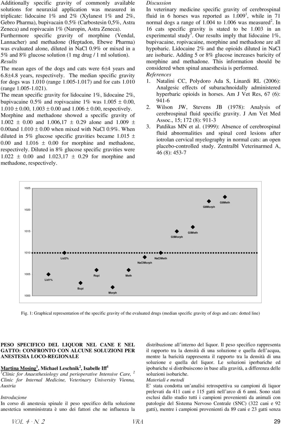 Furthermore specific gravity of morphine (Vendal, Lannacher) and methadone (Heptadon, Ebewe Pharma) was evaluated alone, diluted in NaCl 0.