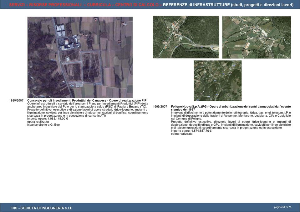 (TO). Progetto defi nitivo, esecutivo e direzione lavori di opere stradali, idrico-fognarie, impianti di illuminazione, cavidotti per linee elettriche e di telecomunicazioni, di bonifi ca;