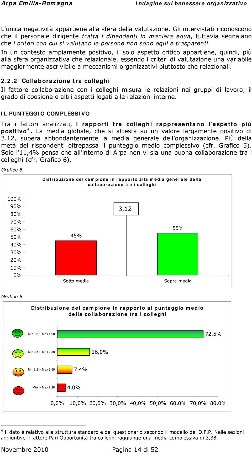 In un contesto ampiamente positivo, il solo aspetto critico appartiene, quindi, più alla sfera organizzativa che relazionale, essendo i criteri di valutazione una variabile maggiormente ascrivibile a