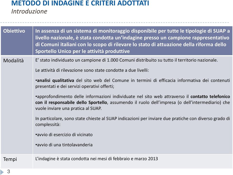 campione di 1.000 Comuni distribuito su tutto il territorio nazionale.