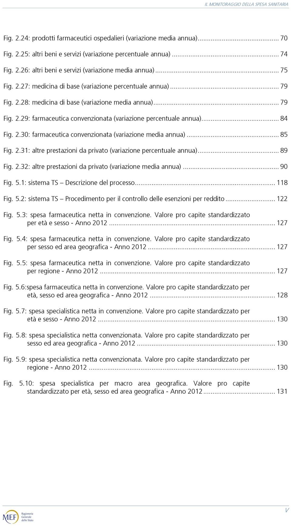 .. 84 Fig. 2.30: farmaceutica convenzionata (variazione media annua)... 85 Fig. 2.31: altre prestazioni da privato (variazione percentuale annua)... 89 Fig. 2.32: altre prestazioni da privato (variazione media annua).