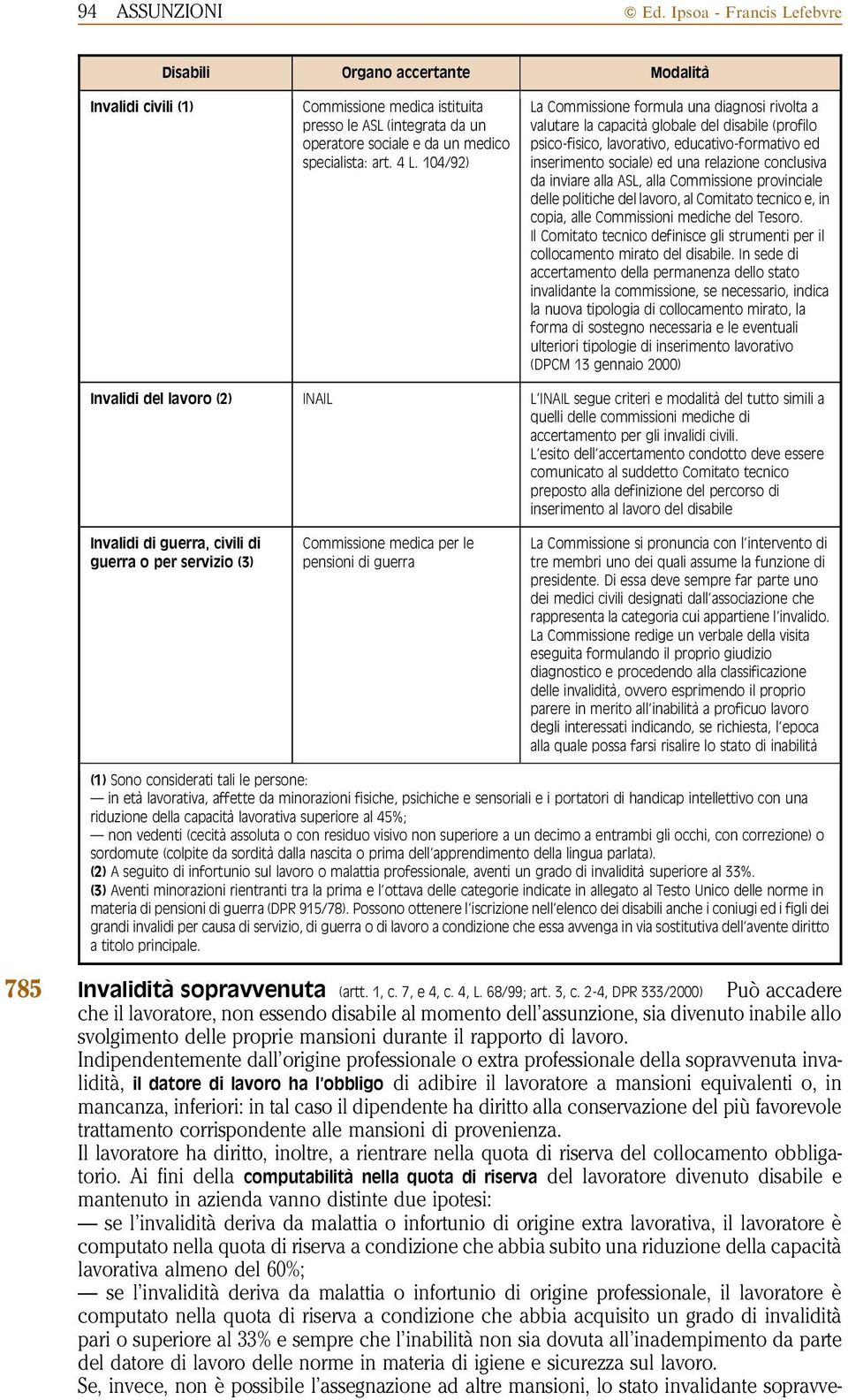 104/92) La Commissione formula una diagnosi rivolta a valutare la capacità globale del disabile (profilo psico-fisico, lavorativo, educativo-formativo ed inserimento sociale) ed una relazione