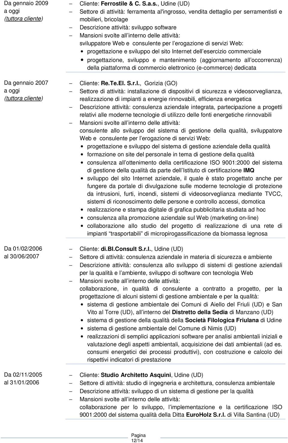 , Udine (UD) Settore di attività: ferramenta al'ingrosso, vendita dettaglio per serramentisti e mobilieri, bricolage Descrizione attività: sviluppo software sviluppatore Web e consulente per l