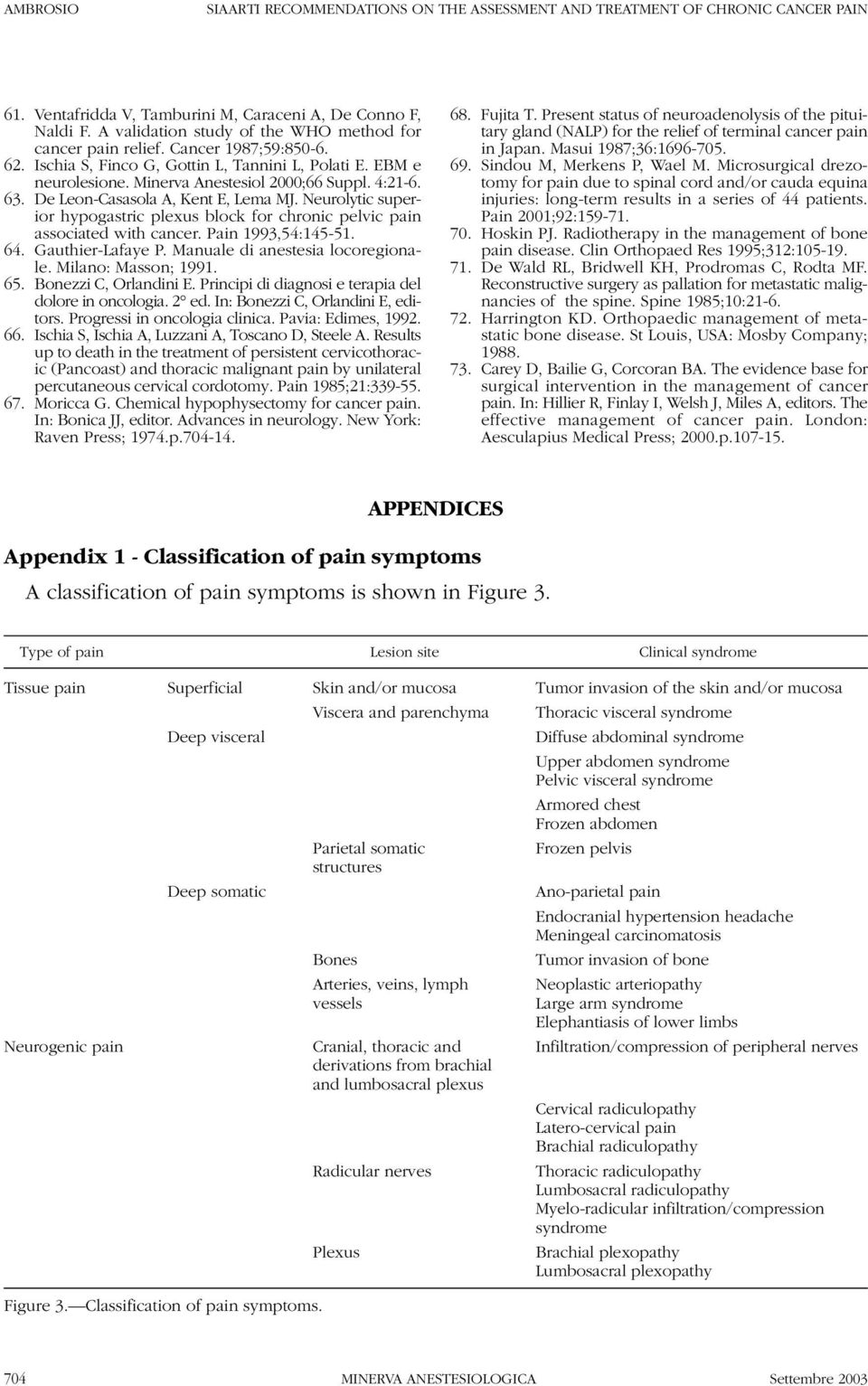 63. De Leon-Casasola A, Kent E, Lema MJ. Neurolytic superior hypogastric plexus block for chronic pelvic pain associated with cancer. Pain 1993,54:145-51. 64. Gauthier-Lafaye P.