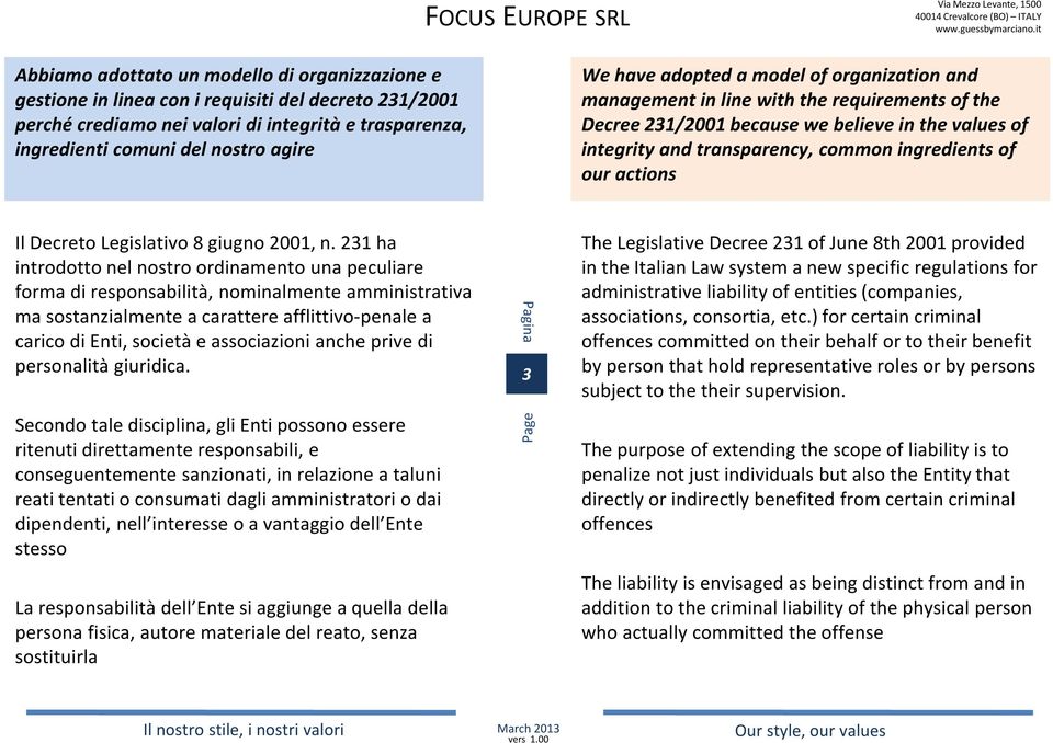 actions Il Decreto Legislativo 8 giugno 2001, n.