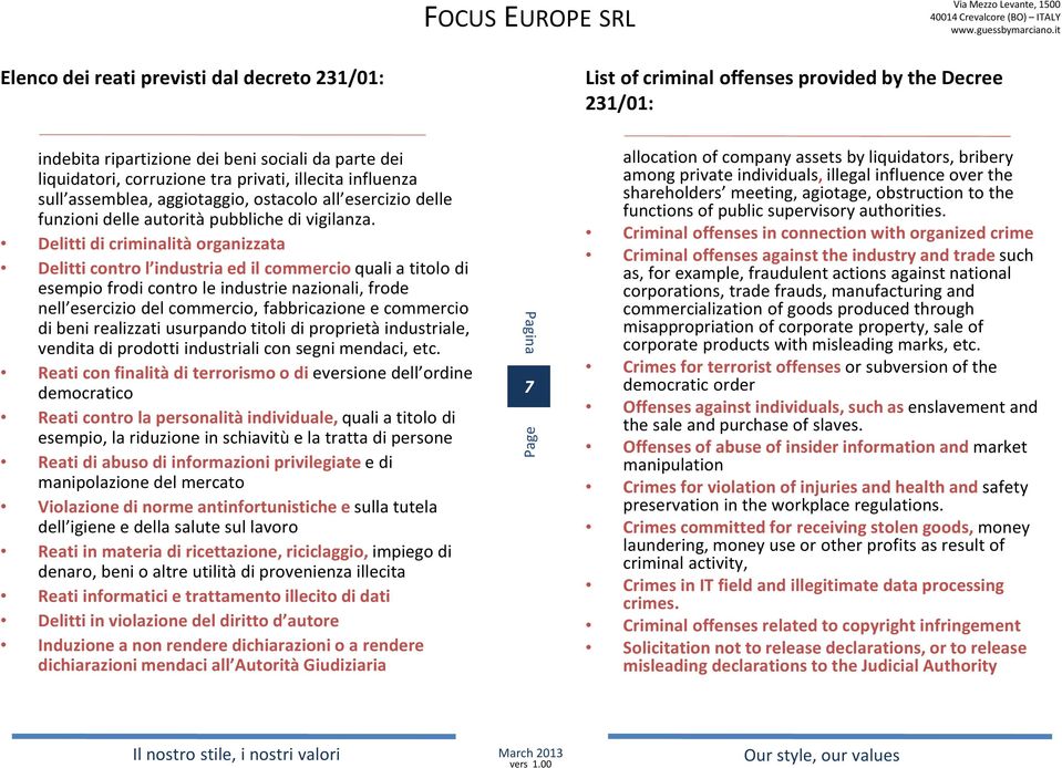 Delitti di criminalità organizzata Delitti contro l industria ed il commercioquali a titolo di esempio frodi contro le industrie nazionali, frode nell esercizio del commercio, fabbricazione e