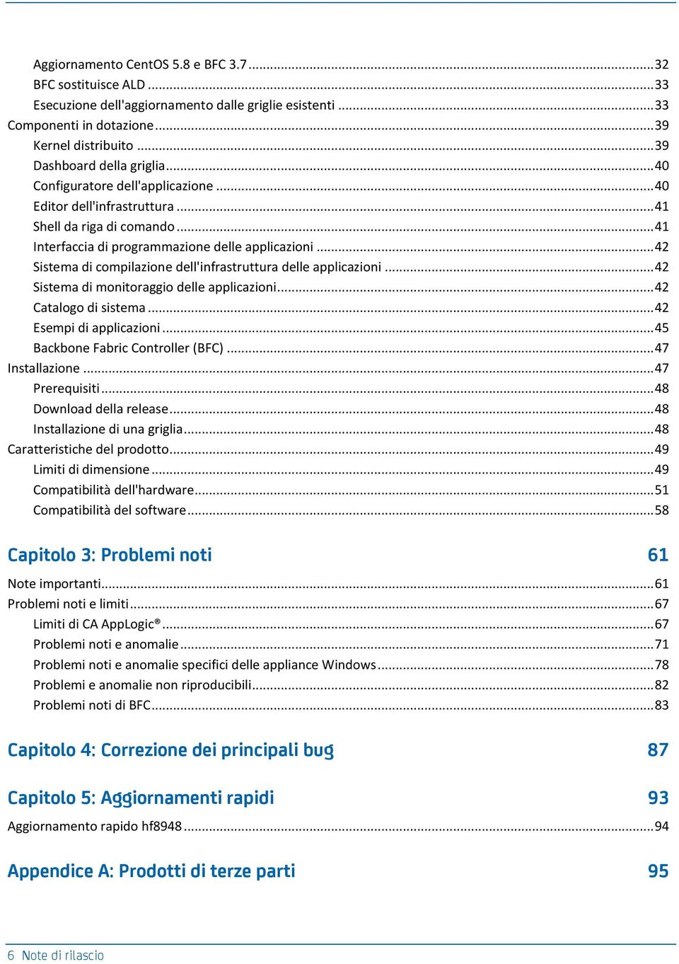 .. 42 Sistema di compilazione dell'infrastruttura delle applicazioni... 42 Sistema di monitoraggio delle applicazioni... 42 Catalogo di sistema... 42 Esempi di applicazioni.