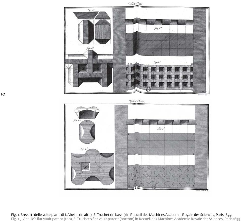 Paris 1699. Fig. 1. J. Abeille s flat vault patent (top), S.