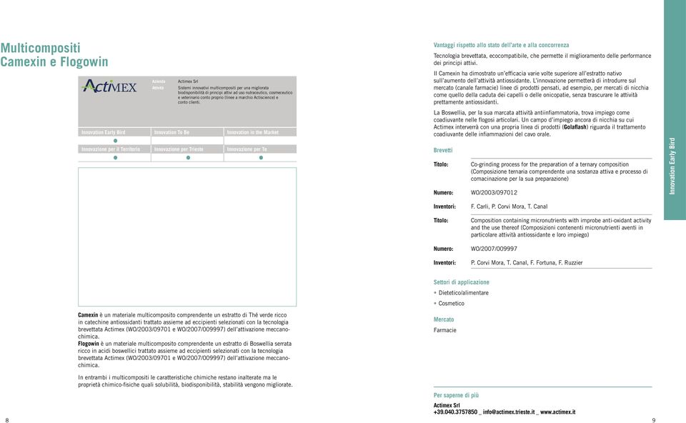 Il Camexin ha dimostrato un efficacia varie volte superiore all estratto nativo sull aumento dell attività antiossidante.