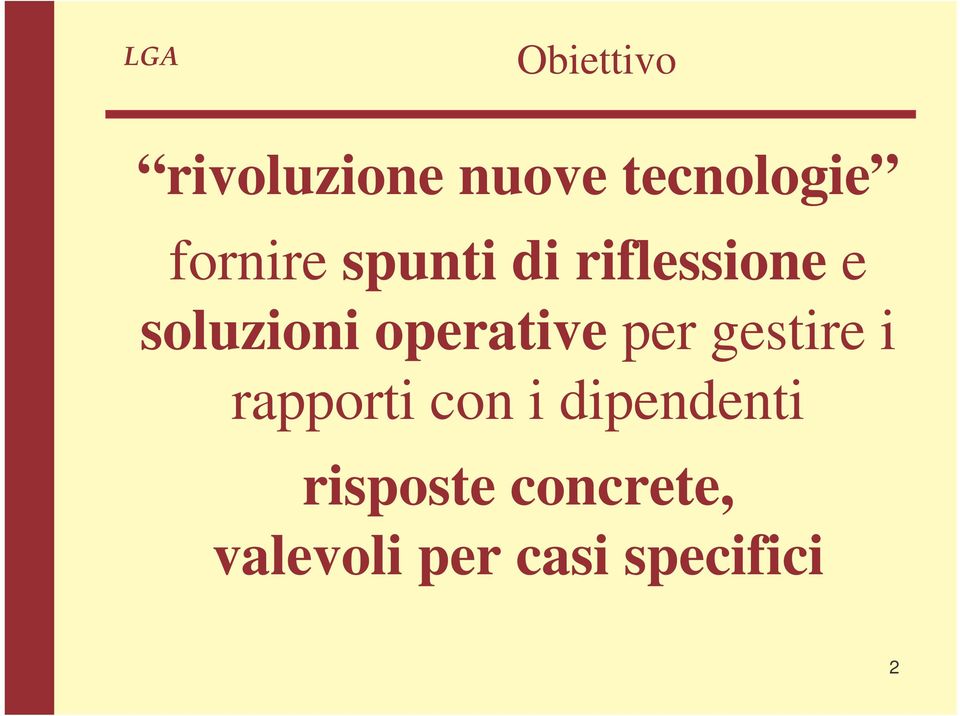 operative per gestire i rapporti con i