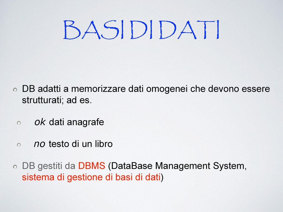 ok dati anagrafe no testo di un libro DB gestiti da