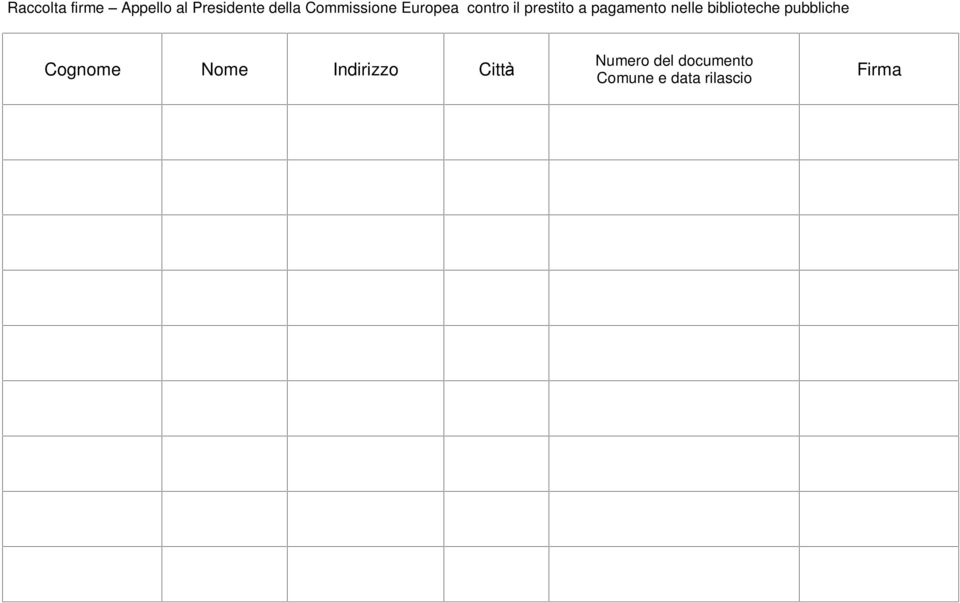 pagamento nelle biblioteche pubbliche Cognome