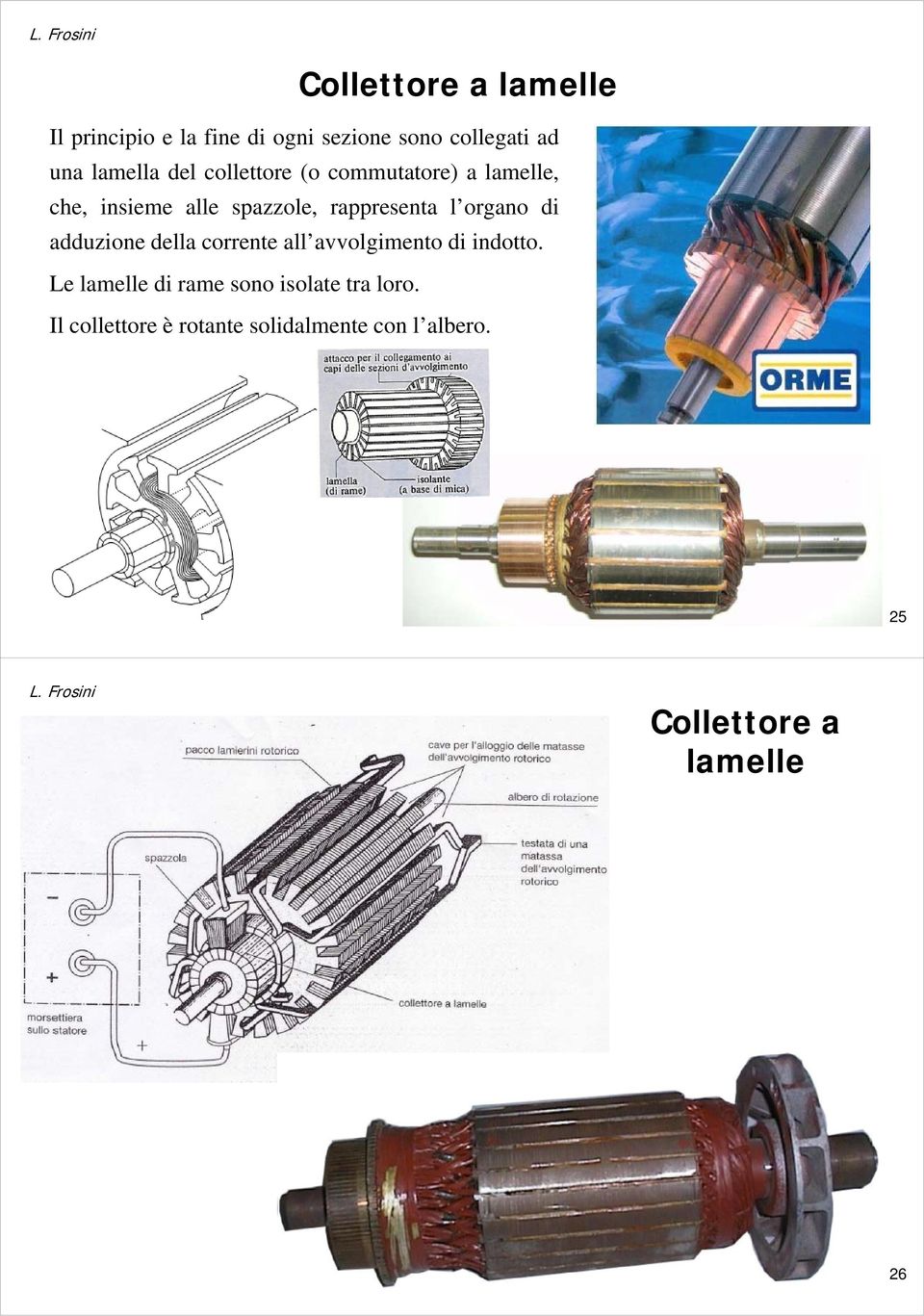 organo di adduzione della corrente all avvolgimento di indotto.