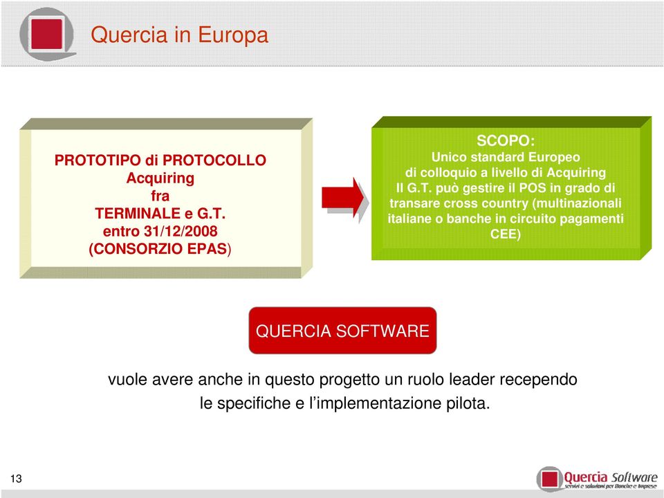 T. può gestire il POS in grado transare cross country (multinazionali italiane o banche in circuito