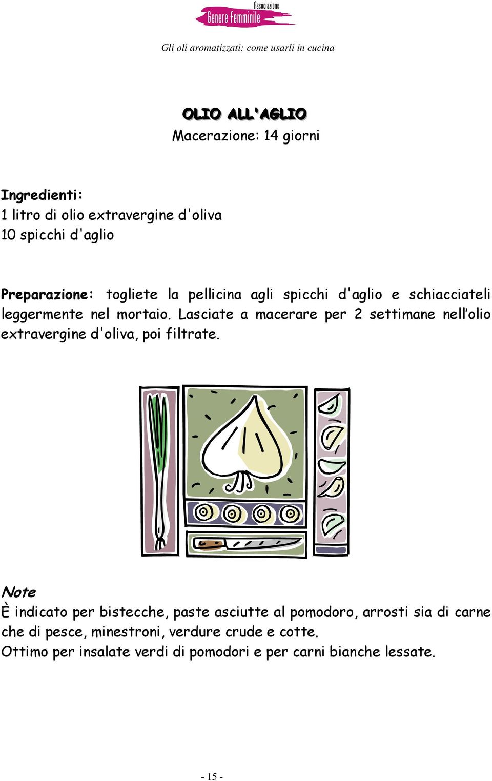 Lasciate a macerare per 2 settimane nell olio extravergine d'oliva, poi filtrate.