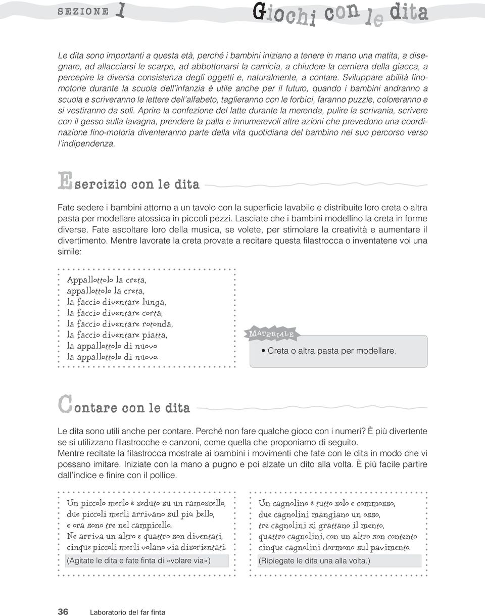 Sviluppare abilità finomotorie durante la scuola dell infanzia è utile anche per il futuro, quando i bambini andranno a scuola e scriveranno le lettere dell alfabeto, taglieranno con le forbici,