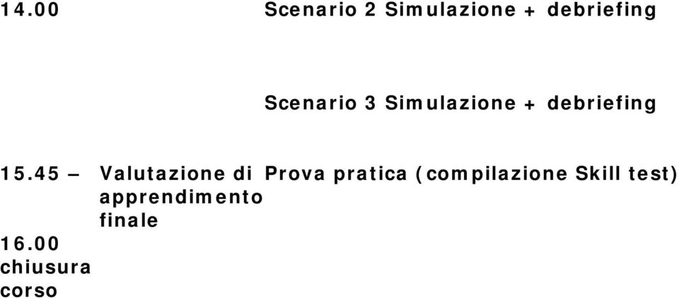 45 Valutazione di Prova pratica