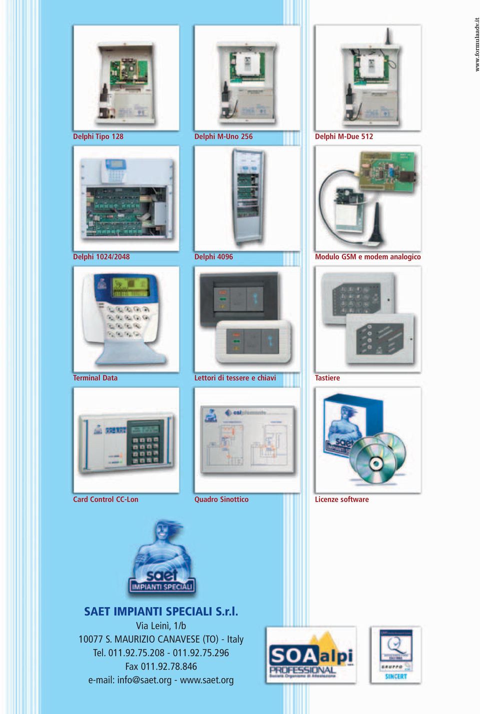 analogico Terminal Data Lettori di tessere e chiavi Tastiere Card Control CC-Lon Quadro Sinottico