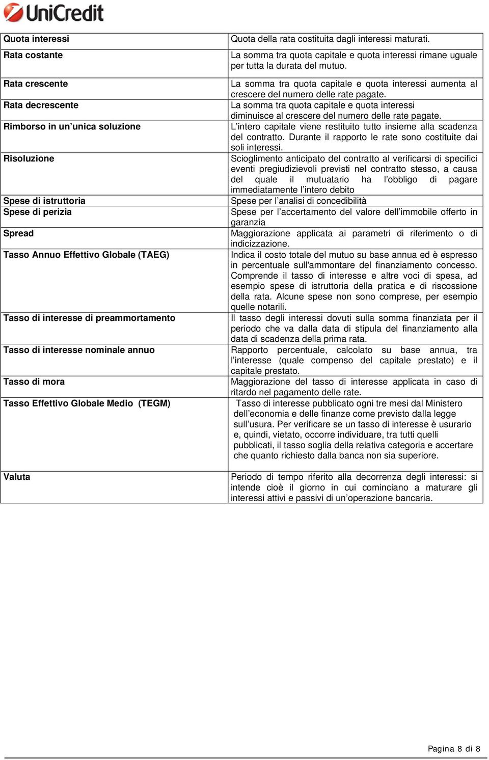 somma tra quota capitale e quota interessi aumenta al crescere del numero delle rate pagate. La somma tra quota capitale e quota interessi diminuisce al crescere del numero delle rate pagate.