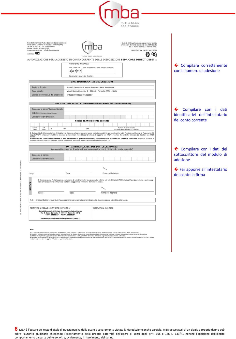 apporre all intestatario del conto la firma 6 MBA è l autore del testo digitale di questa pagina