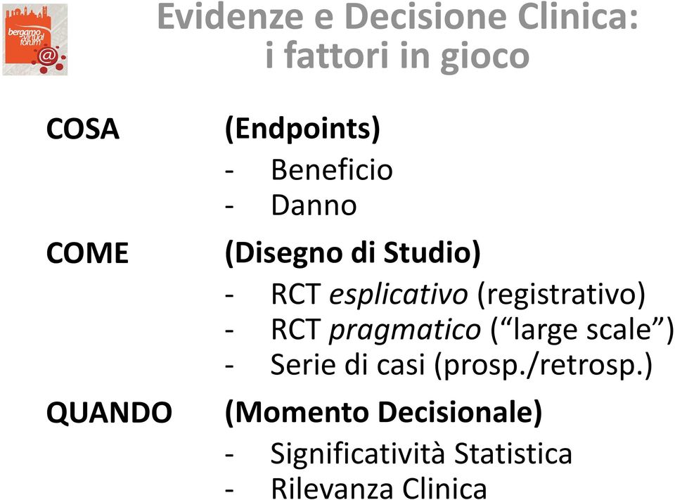 pragmatico( large scale) scale ) - Serie di casi - (prospettica/retrospe