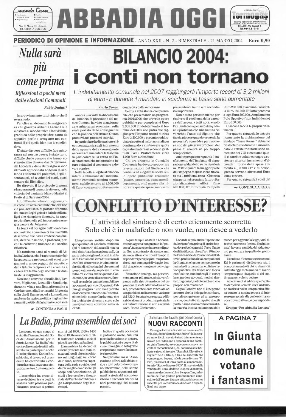 810101 PERIODICO DI OPINIONE E INFORMAZIONE - ANNO XXII - N.