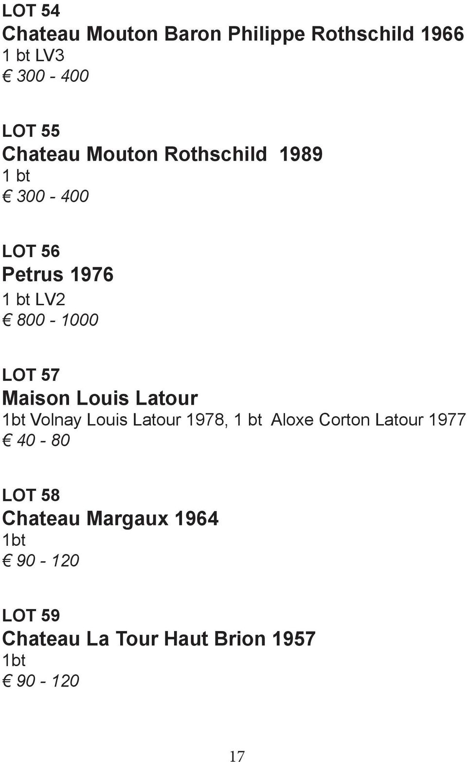 Maison Louis Latour 1bt Volnay Louis Latour 1978, 1 bt Aloxe Corton Latour 1977 40-80