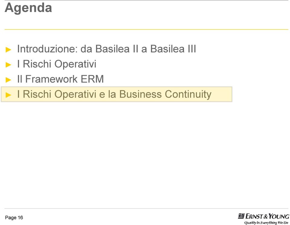 Operativi Il Framework ERM I