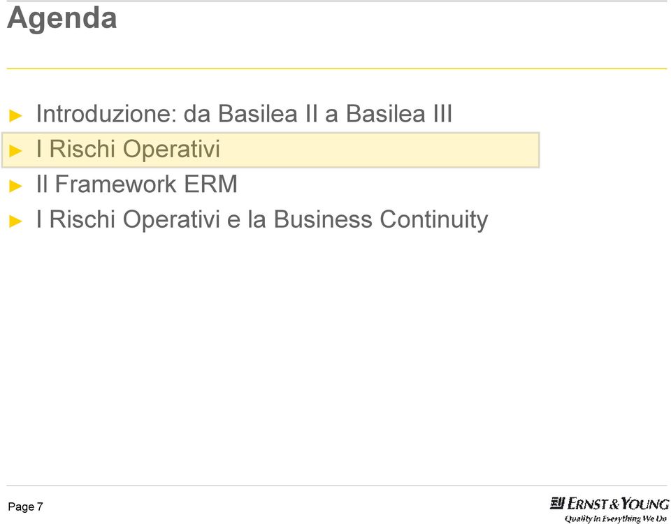 Operativi Il Framework ERM I