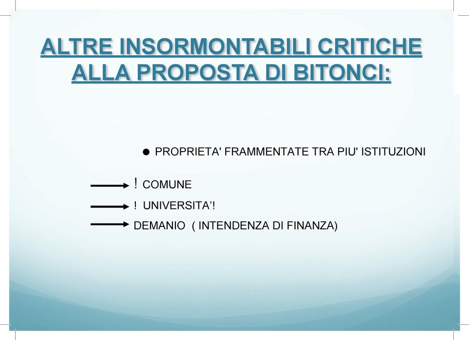 FRAMMENTATE TRA PIU' ISTITUZIONI!