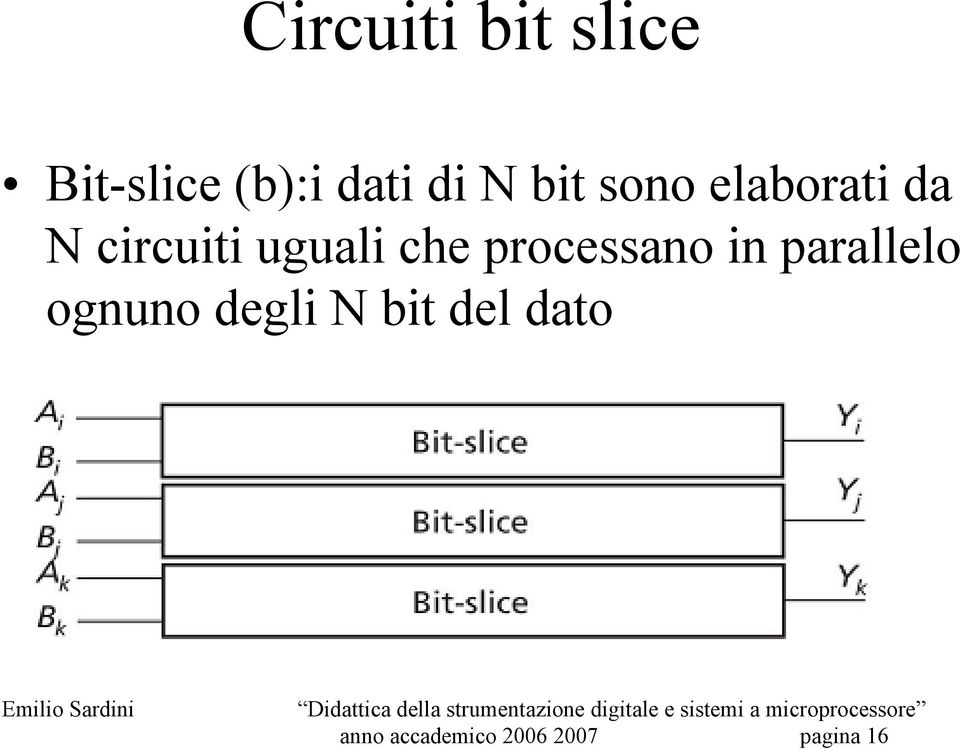 che processano in parallelo ognuno degli N