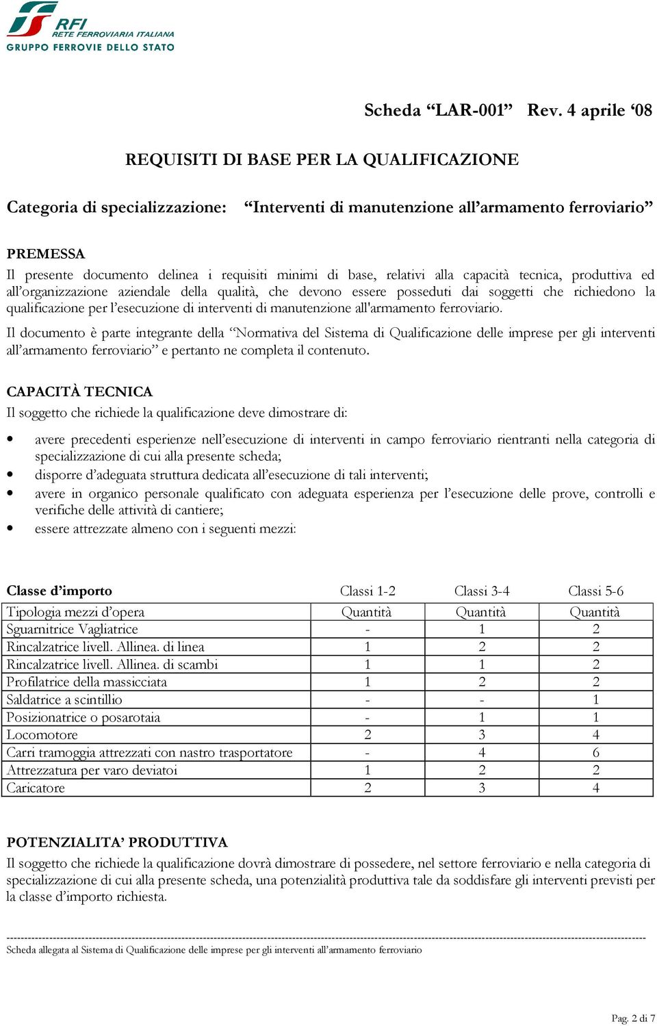 base, relativi alla capacità tecnica, produttiva ed all organizzazione aziendale della qualità, che devono essere posseduti dai soggetti che richiedono la qualificazione per l esecuzione di