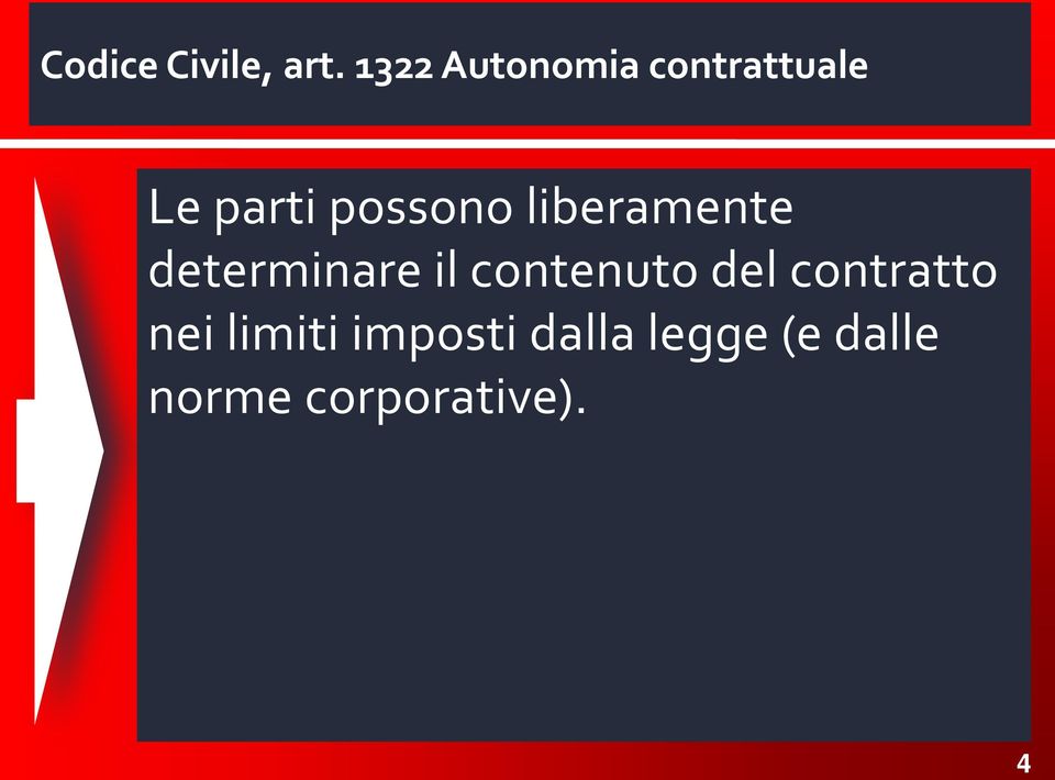 liberamente determinare il contenuto del