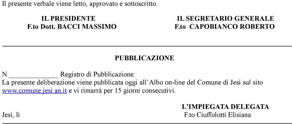 Registro di Pubblicazione.