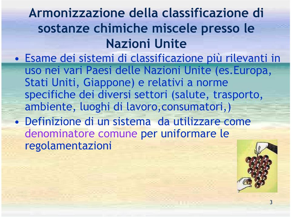 europa, Stati Uniti, Giappone) e relativi a norme specifiche dei diversi settori (salute, trasporto,