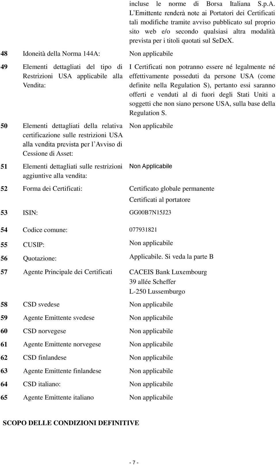 viso di Cessione di As