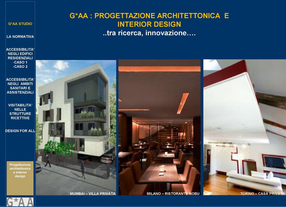 Progettazione architettonica e interior design