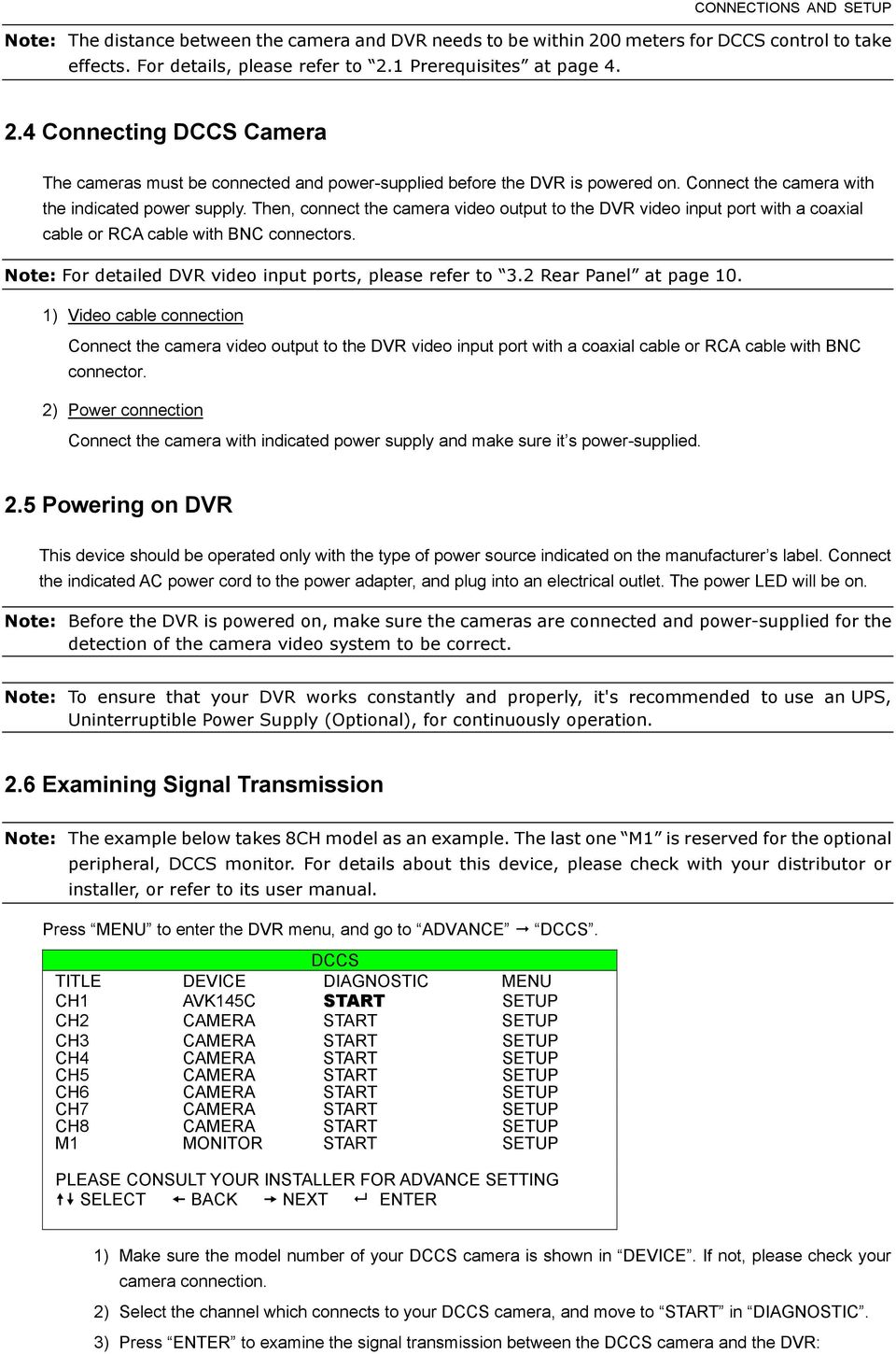 Note: For detailed DVR video input ports, please refer to 3.2 Rear Panel at page 10.