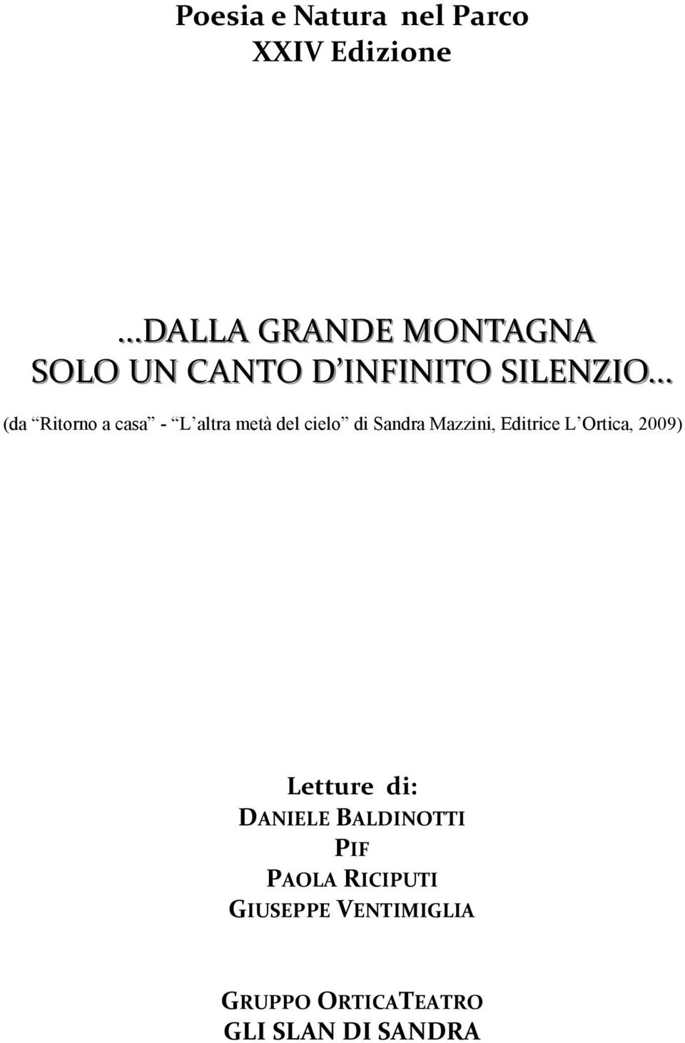 .. (da Ritorno a casa - L altra metà del cielo di Sandra Mazzini, Editrice