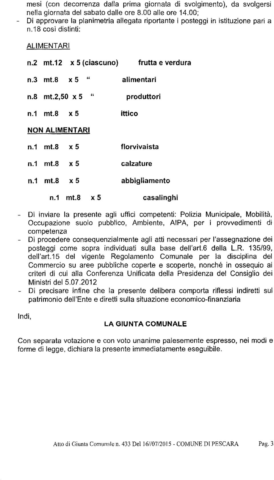 8 x5 frutta e verd ura alimentari produttori ittico NON ALIMENTARI n.1 mt.