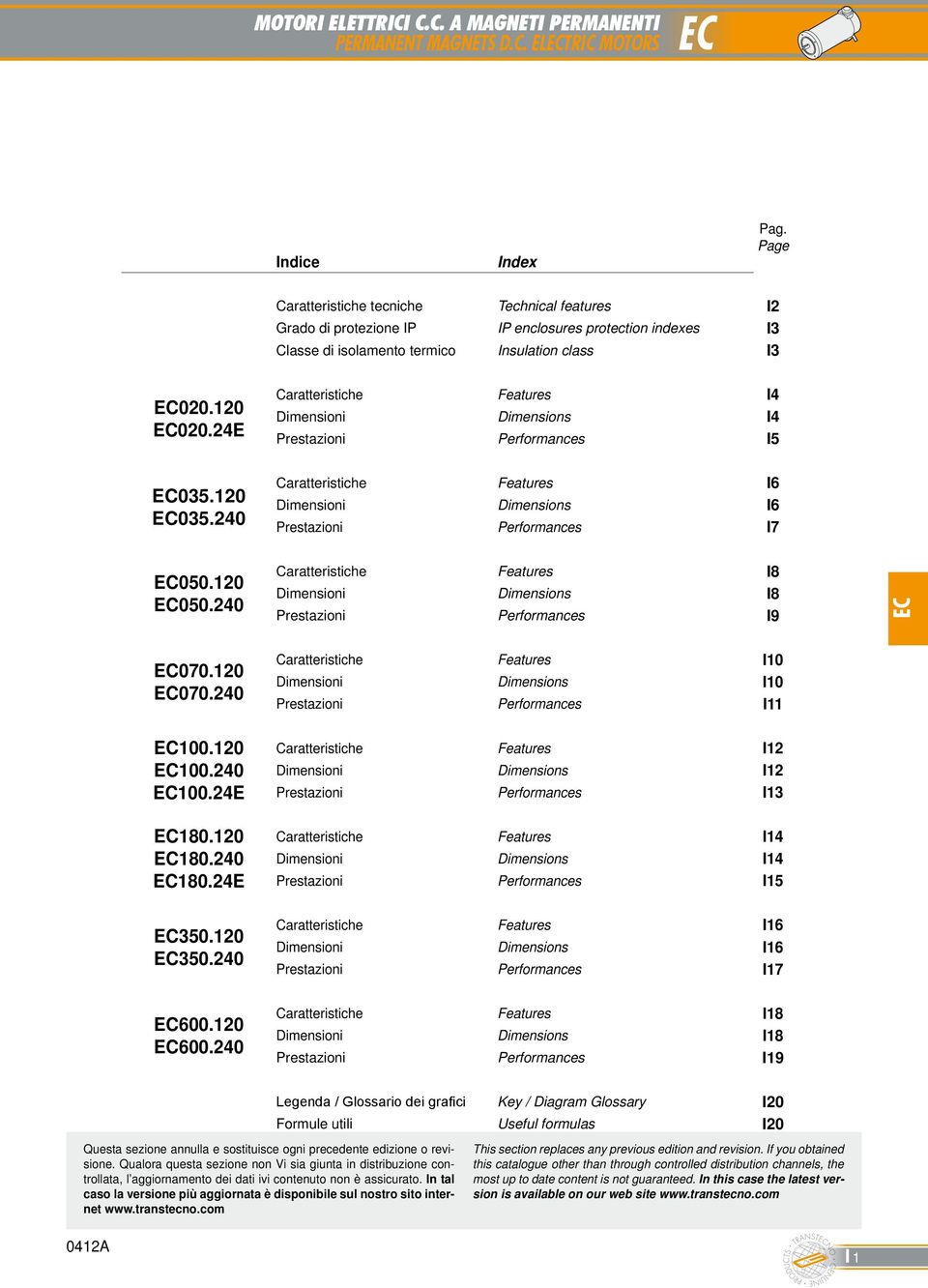 35. Caratteristiche Features I Dimensioni Dimensions I Prestazioni Performances I5 Caratteristiche Features I Dimensioni Dimensions I Prestazioni Performances I7 5.