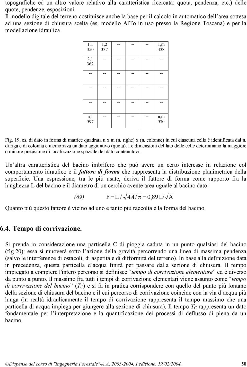 modello AlTo n uso presso la Regone Toscana) e per la modellazone draulca.