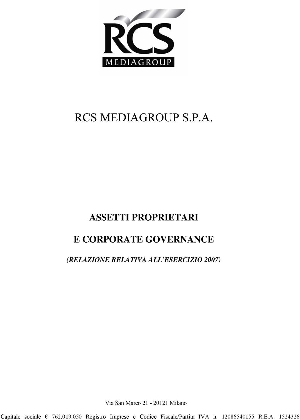 ASSETTI PROPRIETARI E CORPORATE GOVERNANCE (RELAZIONE