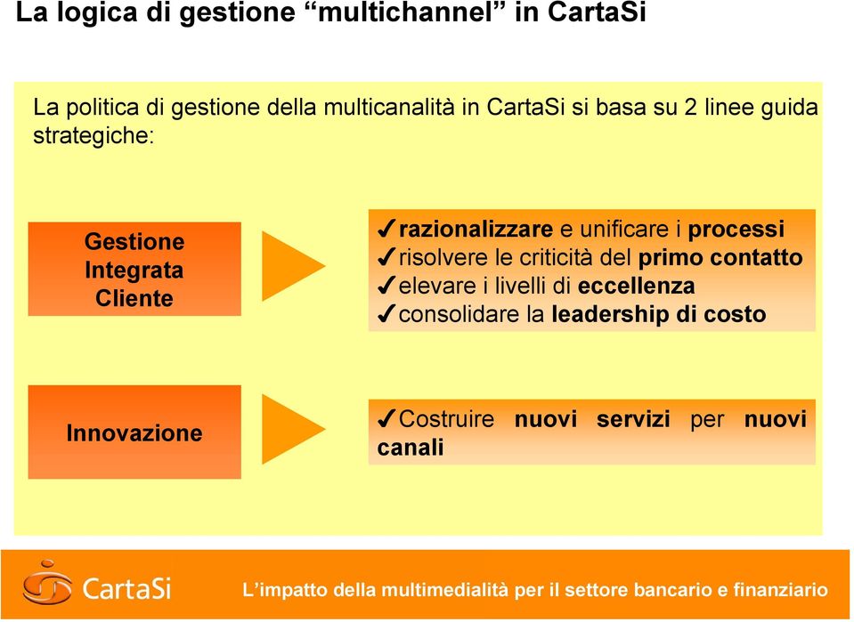 e unificare i processi risolvere le criticità del primo contatto elevare i livelli di