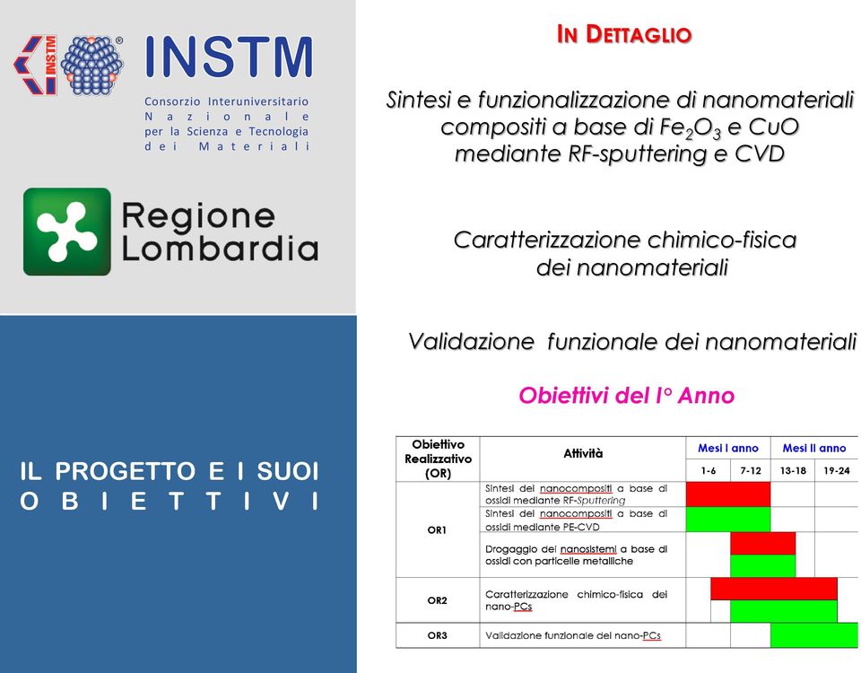 Caratterizzazione chimico-fisica dei nanomateriali Validazione