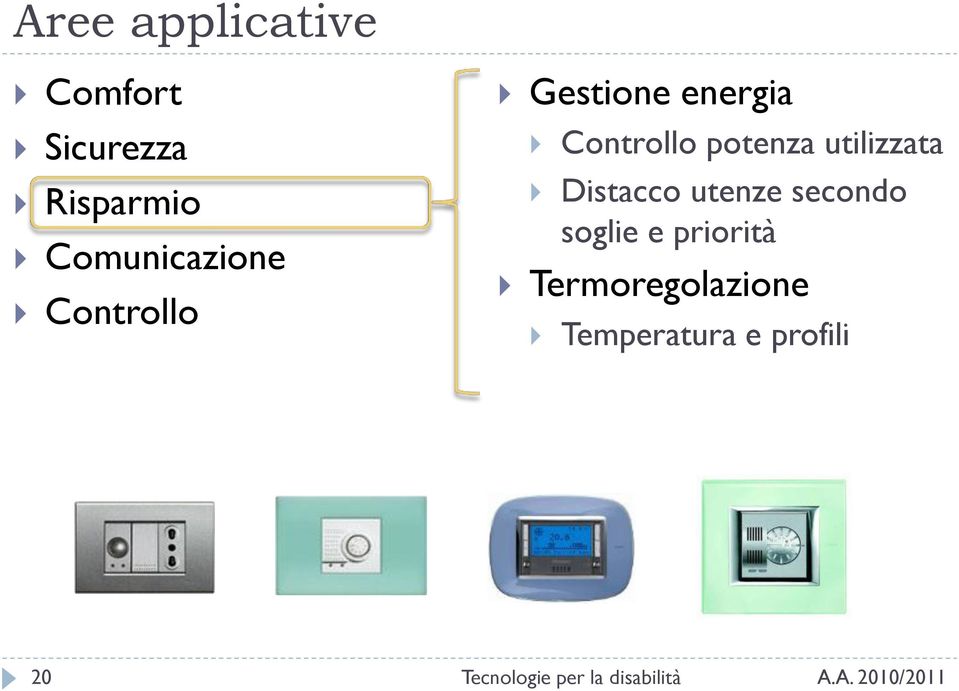 Controllo potenza utilizzata Distacco utenze